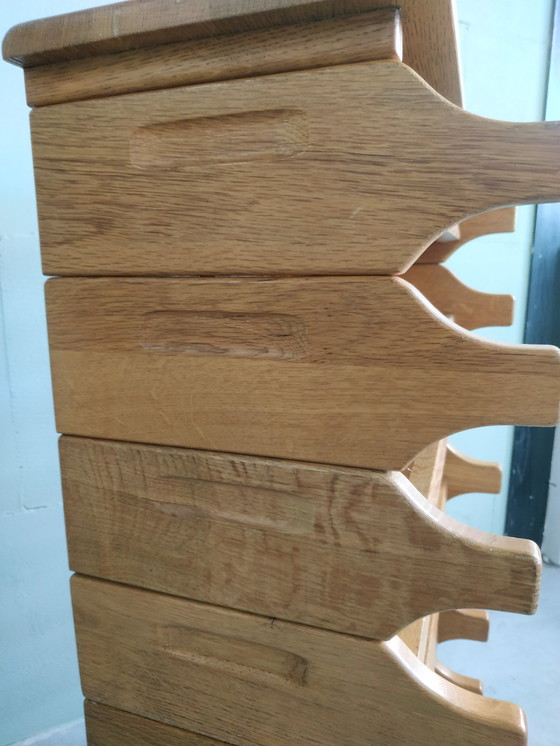 Image 1 of Jaren 70 Scandinavische Stijl Eikenhout Wijnrek/Flessenrek