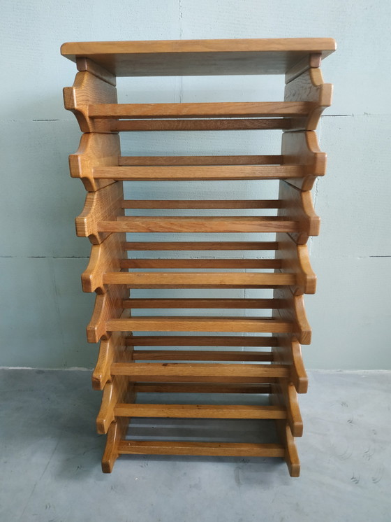 Image 1 of Jaren 70 Scandinavische Stijl Eikenhout Wijnrek/Flessenrek