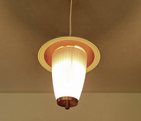 Image 1 of Vintage glazen hanglamp, 1950S