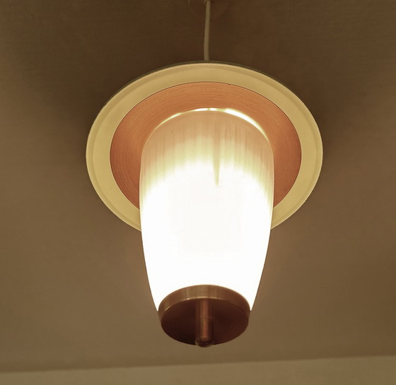 Image 1 of Vintage glazen hanglamp, 1950S