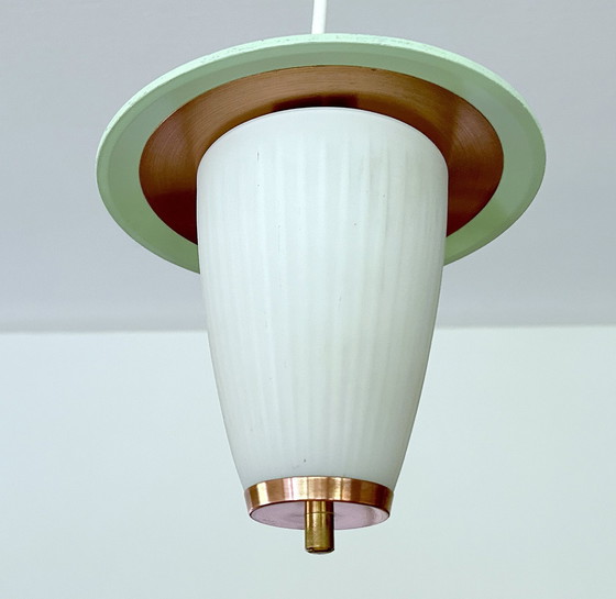 Image 1 of Vintage glazen hanglamp, 1950S