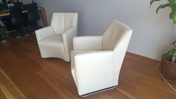 Image 1 of 2x Leolux fauteuils Offwhite