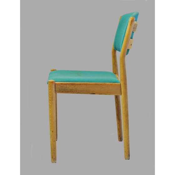 Image 1 of Set van acht vintage Poul Volther opnieuw beklede eetkamerstoelen in eiken, Inc. Opnieuw bekleden