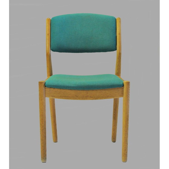 Image 1 of Set van acht vintage Poul Volther opnieuw beklede eetkamerstoelen in eiken, Inc. Opnieuw bekleden