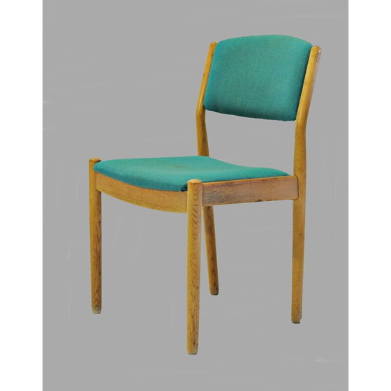 Image 1 of Set van acht vintage Poul Volther opnieuw beklede eetkamerstoelen in eiken, Inc. Opnieuw bekleden