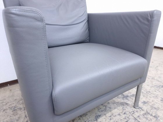 Image 1 of Walter Knoll fauteuil Jason 391 leren fauteuil design fauteuil grijs Luxe leren stoel