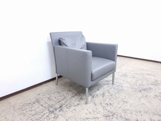 Image 1 of Walter Knoll fauteuil Jason 391 leren fauteuil design fauteuil grijs Luxe leren stoel