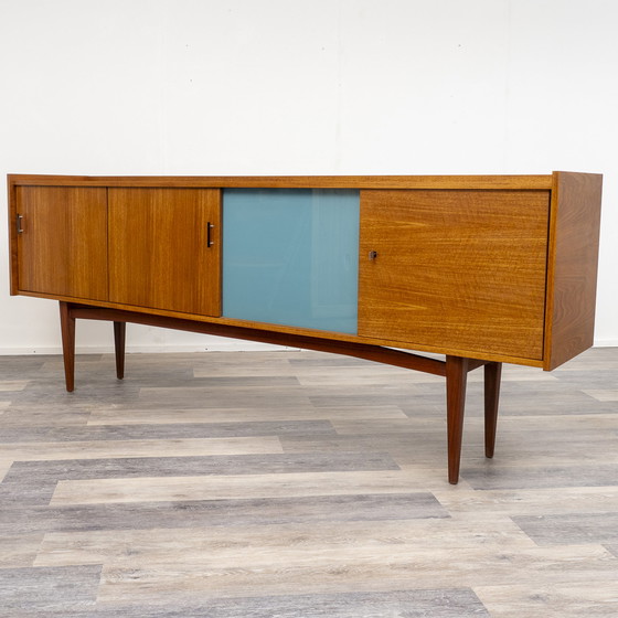 Image 1 of Vintage dressoir teak, schuifdeuren, 233cm