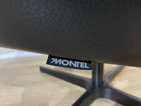 Image 1 of Montel Vision Relaxfauteuil Hocker Leder Zwart Design 