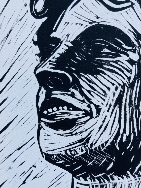 Image 1 of Hendrik Kist - Lino Portret - Vintage