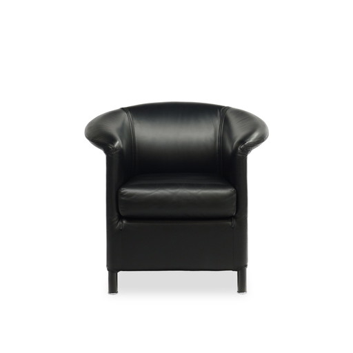 Wittmann Aura | Leren fauteuil zwart