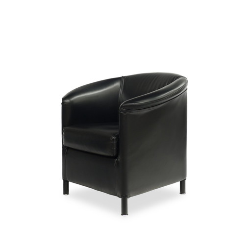 Wittmann Aura | Leren fauteuil zwart