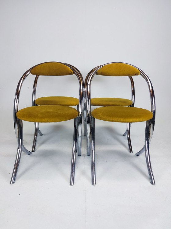 Image 1 of 4x Vintage Italiaanse eetkamerstoel