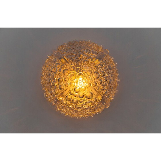 Image 1 of Vintage transparant gebobbeld glazen plafondlamp, 1960