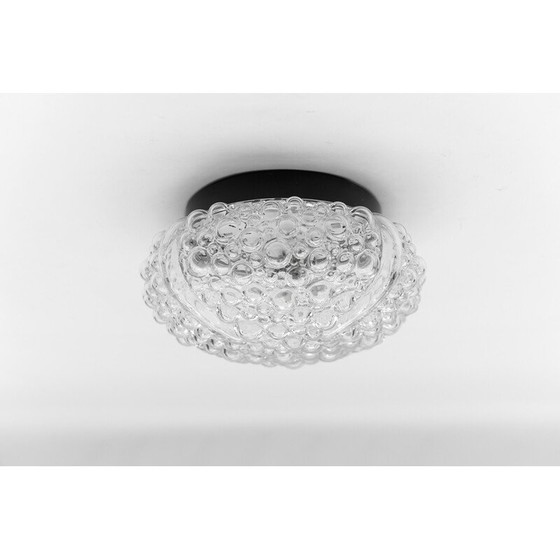 Image 1 of Vintage transparant gebobbeld glazen plafondlamp, 1960