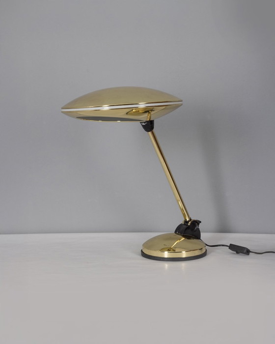 Image 1 of Gouden tafellamp uit de jaren 60 Ufo model Aluminor Design