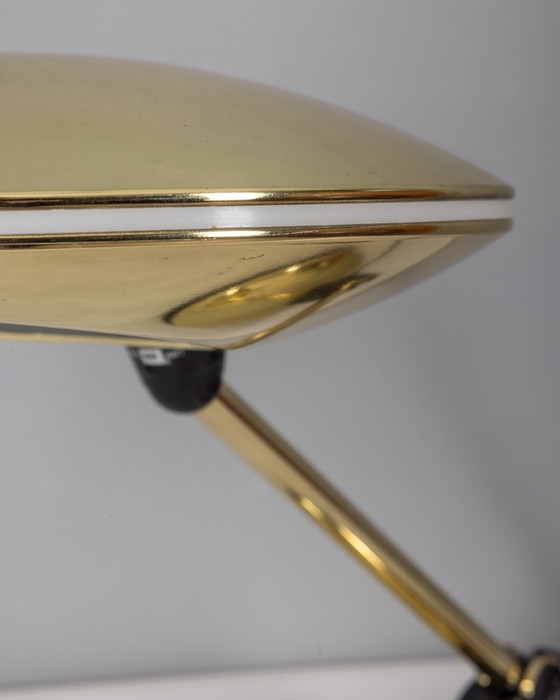 Image 1 of Gouden tafellamp uit de jaren 60 Ufo model Aluminor Design