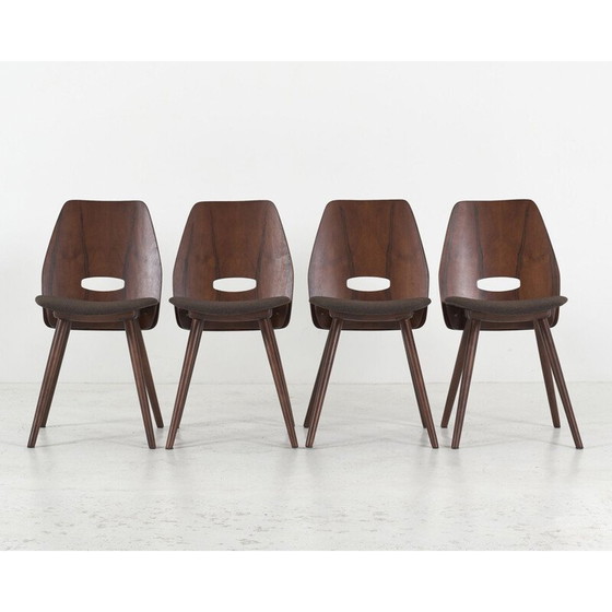 Image 1 of Set van 4 vintage stoelen van Frantisek Jirak voor Tatra Nábytok, Tsjechië 1960