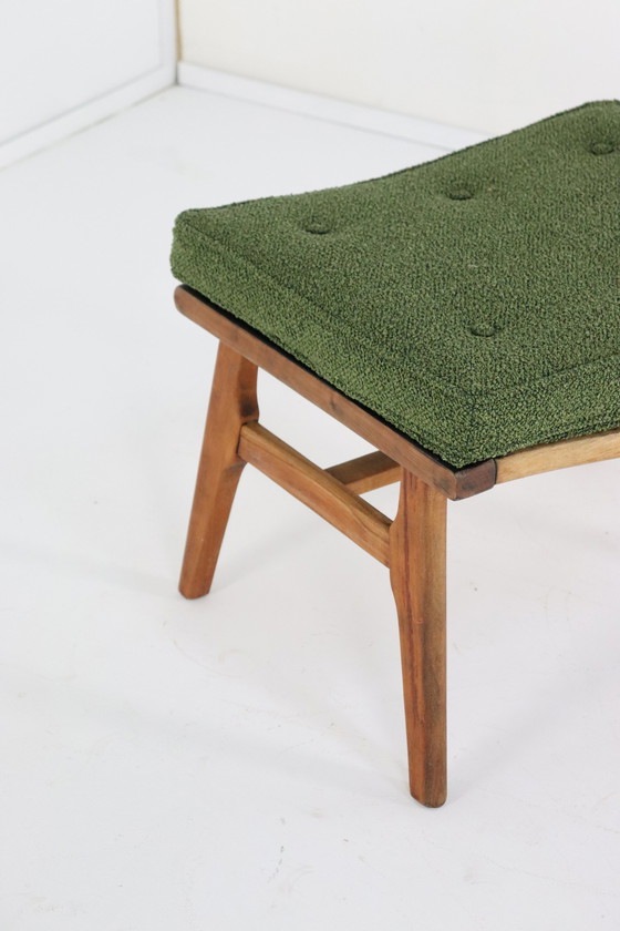 Image 1 of Voetenbankje Voetenbank 'Driebergen' Vintage Reupholstered