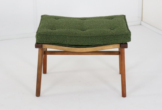 Image 1 of Voetenbankje Voetenbank 'Driebergen' Vintage Reupholstered