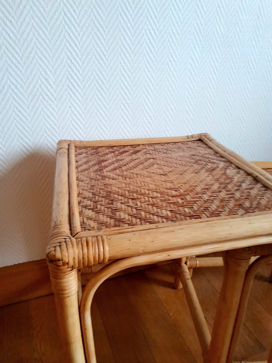 Image 1 of 2X Vintage rotan schommeltafel Circa 1970