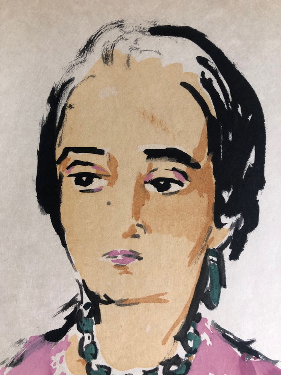 Image 1 of Kees van Dongen pochoir Tete de Femme