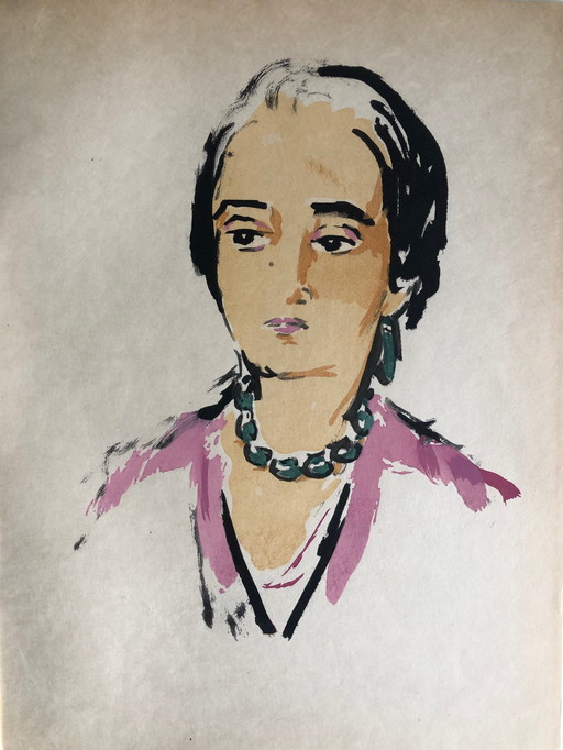 Kees van Dongen pochoir Tete de Femme