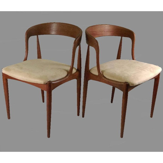 Image 1 of Set van 6 vintage eetkamerstoelen in teakhout van Johannes Andersen voor Ørum Møbelfabrik, 1965
