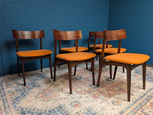 6X Vintage Deense Stoelen, Jaren '60