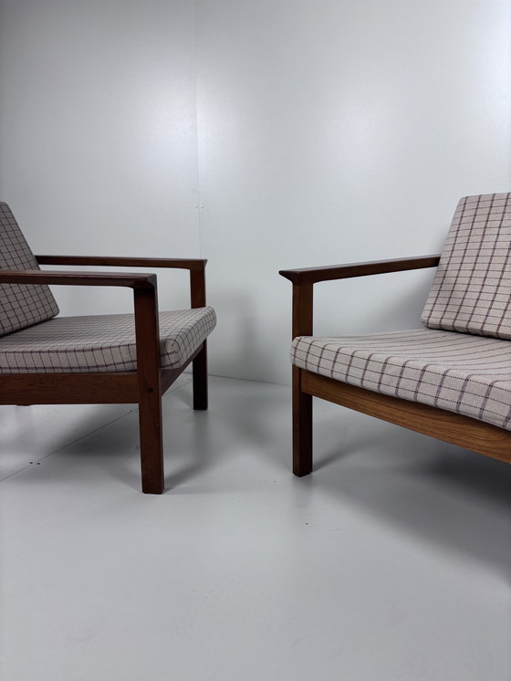 Image 1 of 2 X Vintage Easy Chair Fauteuil Teak