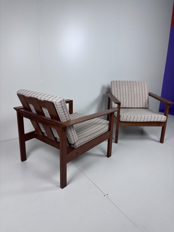 Image 1 of 2 X Vintage Easy Chair Fauteuil Teak