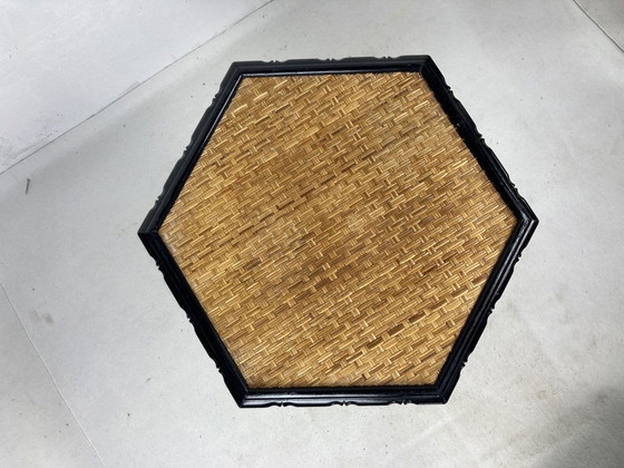 Image 1 of Regency rotan bijzettafel bamboe, 1960S