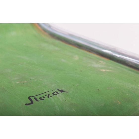 Image 1 of Set van 4 vintage groene stoelen van Robert Slezak, jaren 1930