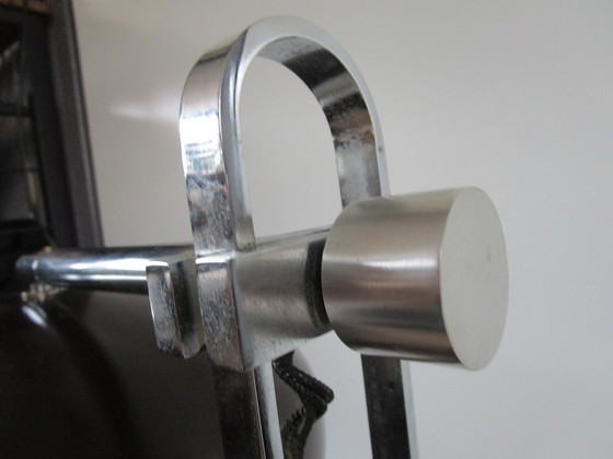 Image 1 of Mid Century Chrome En Bruine Bureaulamp, Jaren 60