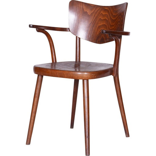 Vintage Art Deco beukenhouten stoel van Radomir Hofman voor Ton, Tsjecho-Slowakije 1940