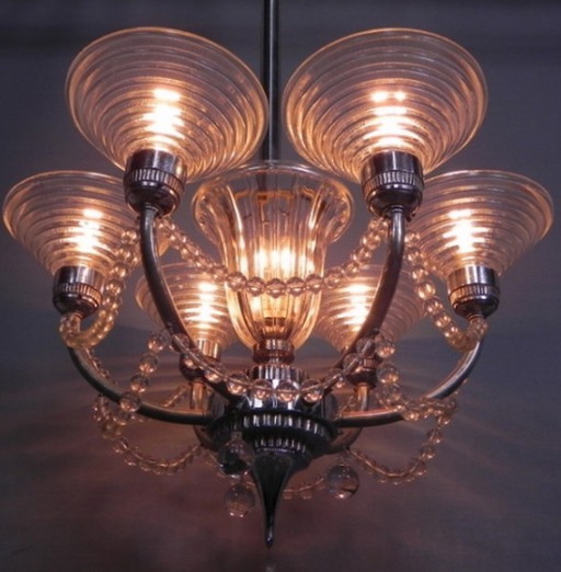 Art Deco hanglamp G. Leleu