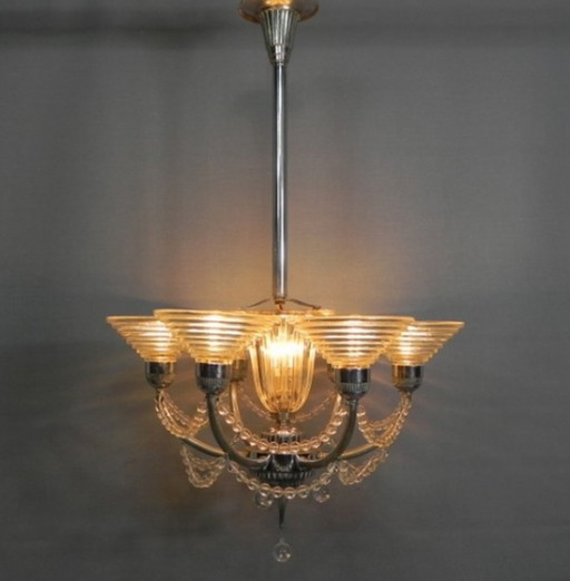 Art Deco hanglamp G. Leleu