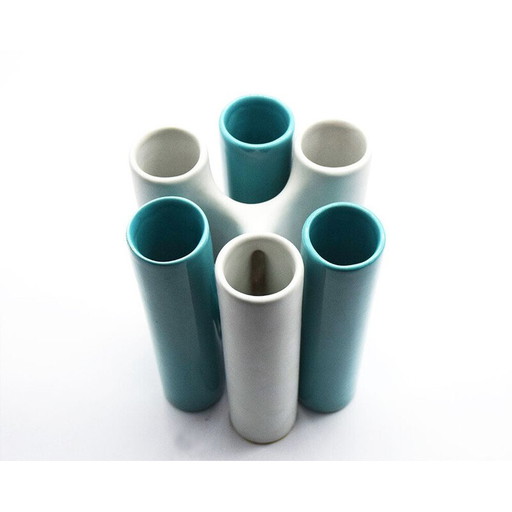 Vintage in elkaar grijpende keramieken vazen van Enzo Bioli voor Il Picchio, 1970