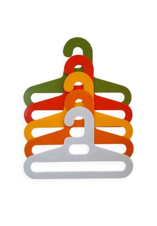 5 Space Age Vintage 70S Plastic Kleerhangers