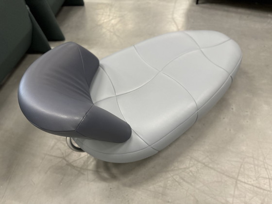 Image 1 of Leolux Kikko Chaise Longue Fauteuil Blauw Leer 