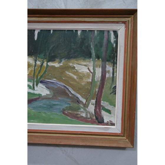 Image 1 of Vintage schilderij van Hjalmar Lundström, Zweden 1950.