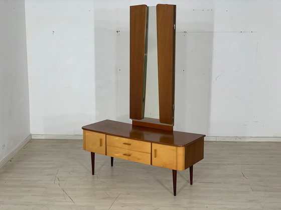 Image 1 of Mid Century lowboard commode kaptafel vintage