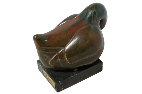 Image 1 of Bronzen sculpture eend 'Paor'