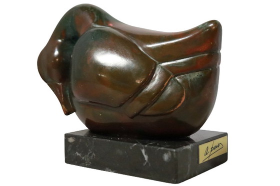 Image 1 of Bronzen sculpture eend 'Paor'