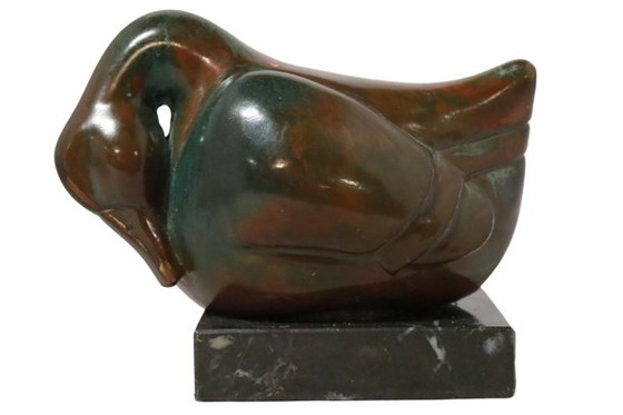 Image 1 of Bronzen sculpture eend 'Paor'