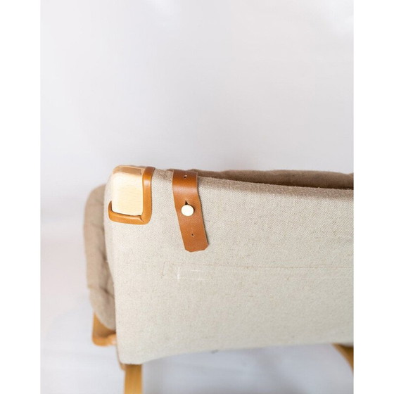 Image 1 of Vintage Pernille fauteuil met kruk van Bruno Mathsson en Dux 1960