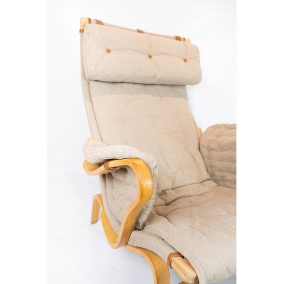 Image 1 of Vintage Pernille fauteuil met kruk van Bruno Mathsson en Dux 1960