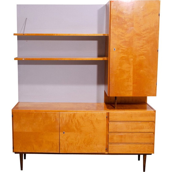 Image 1 of Vintage wandkast in beuken- en essenhout voor Up Závody, Tsjecho-Slowakije 1960