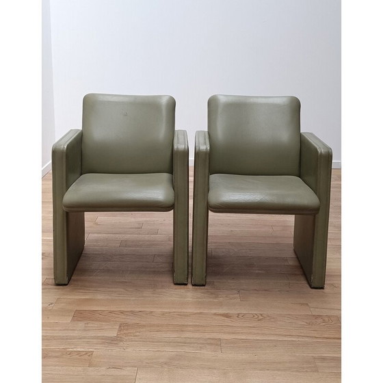 Image 1 of Vintage Thf fauteuil in hout en leer van Poltrona Frau, 1990