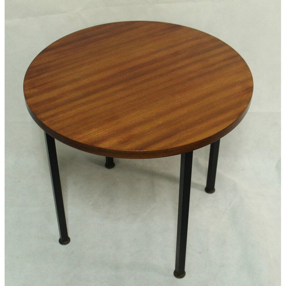 Image 1 of Scandinavische ronde vintage teakhouten salontafel, 1970
